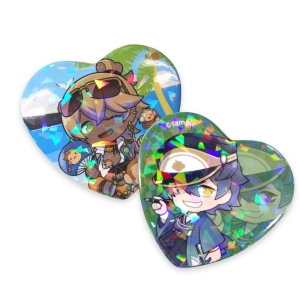 ホログラムPPハート缶バッジ