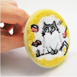 サガラ＆タタミ刺繍_76mm缶バッジ