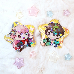 ホログラムPP星形缶バッジ