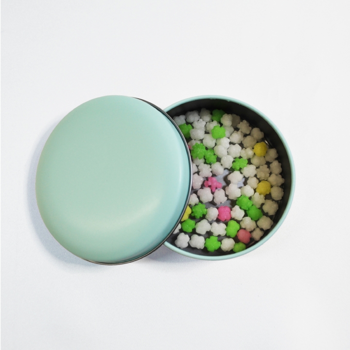 【数量限定】ラウンド缶ミントブルー無地