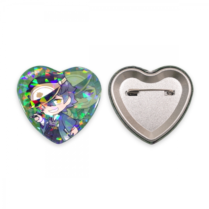 ホログラムPPハート缶バッジ