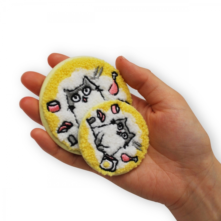 サガラ＆タタミ刺繍_76mm缶バッジ