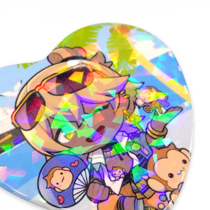 ホログラムPPハート缶バッジ