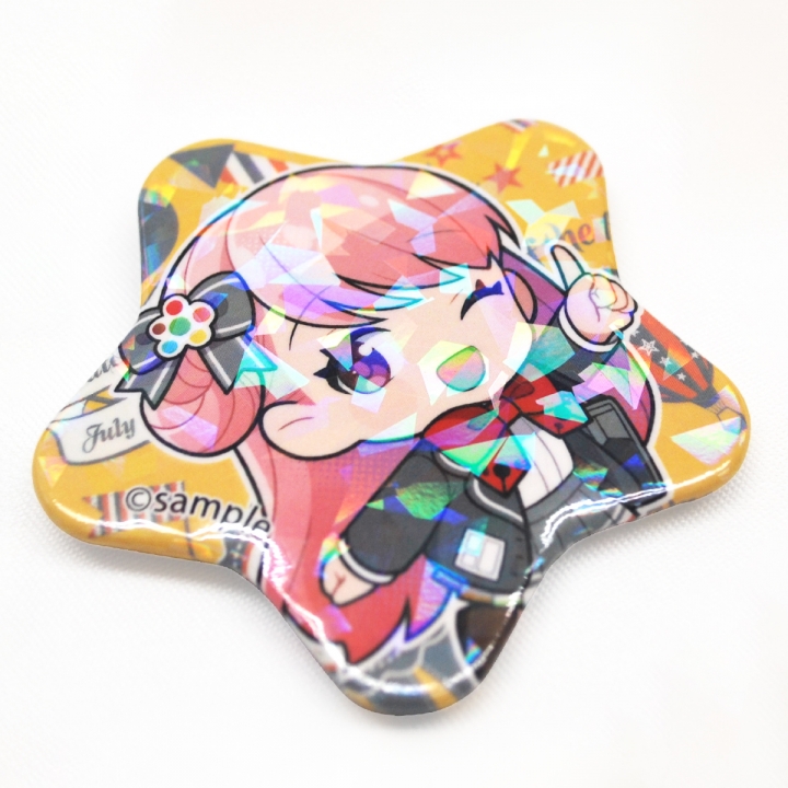 ホログラムPP星形缶バッジ