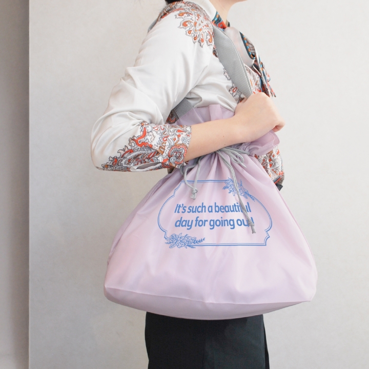 フリル巾着トート