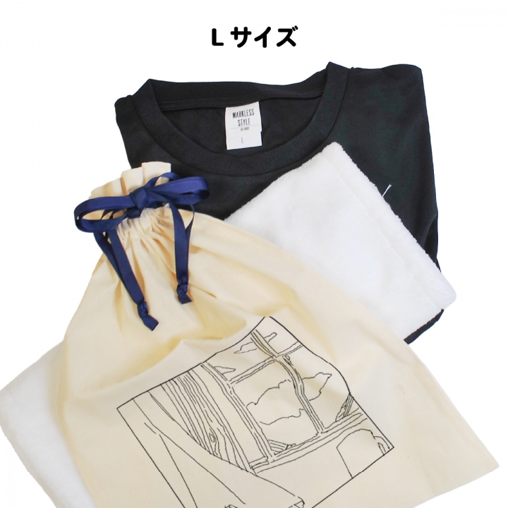 リボンコットン巾着