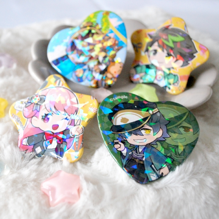 ホログラムPPハート缶バッジ