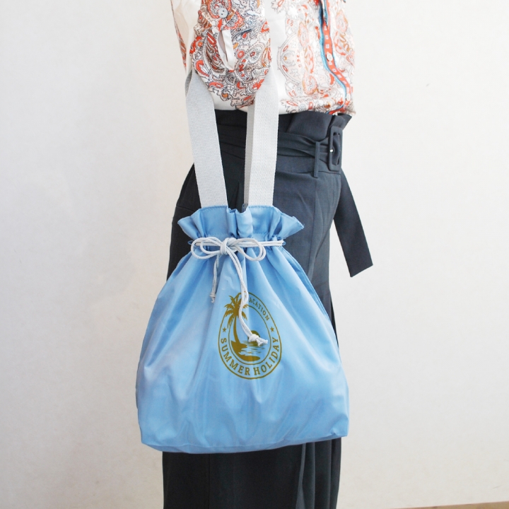 フリル巾着トート