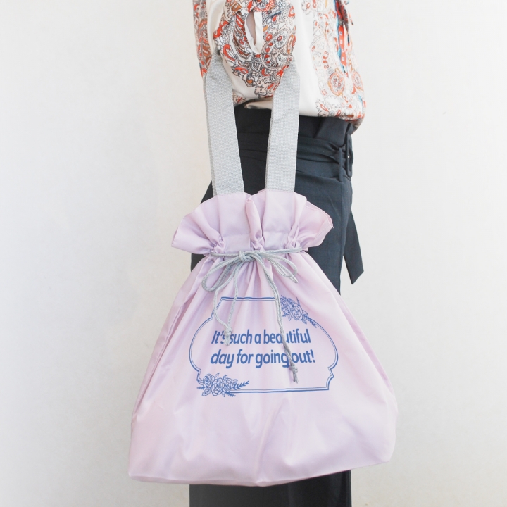 フリル巾着トート