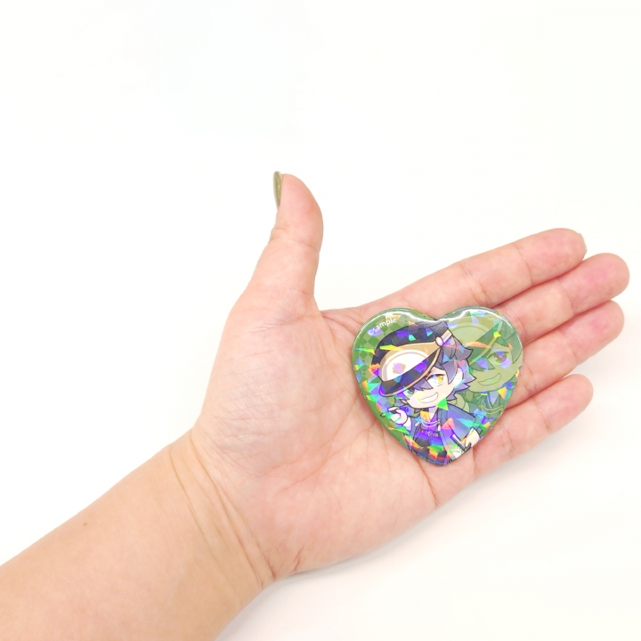 ホログラムPPハート缶バッジ