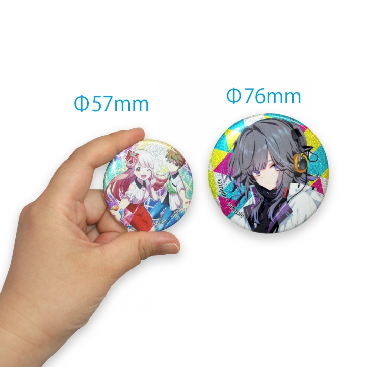 グリッター缶バッジ76mm
