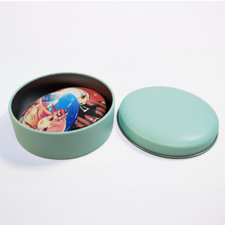 【数量限定】ラウンド缶ミントブルー無地