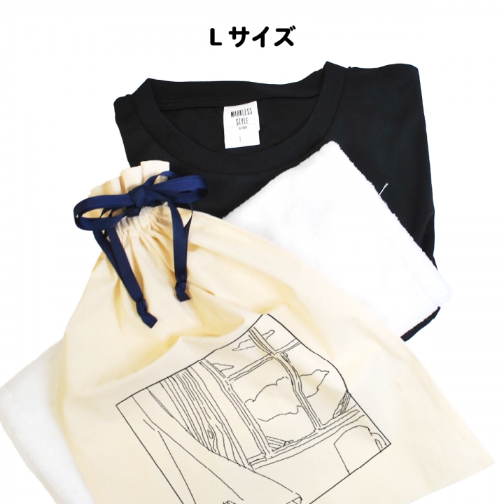 リボンコットン巾着