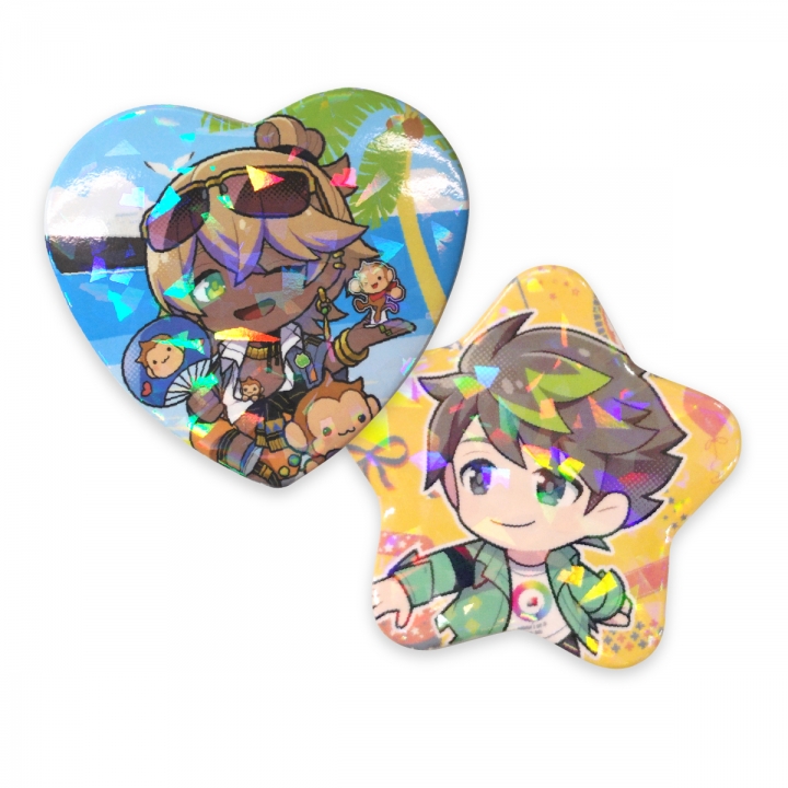 ホログラムPPハート缶バッジ