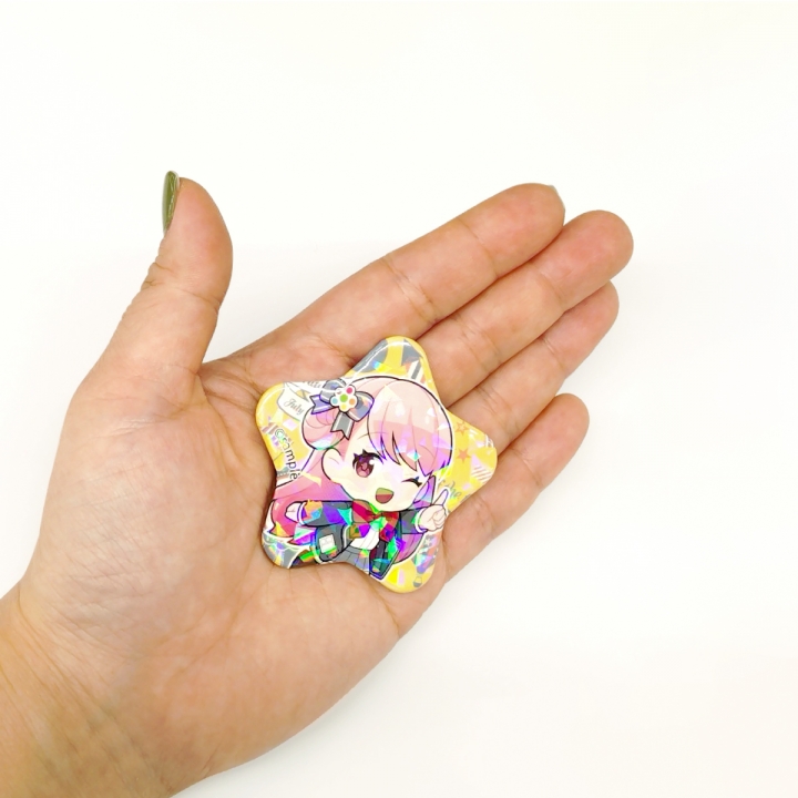 ホログラムPP星形缶バッジ